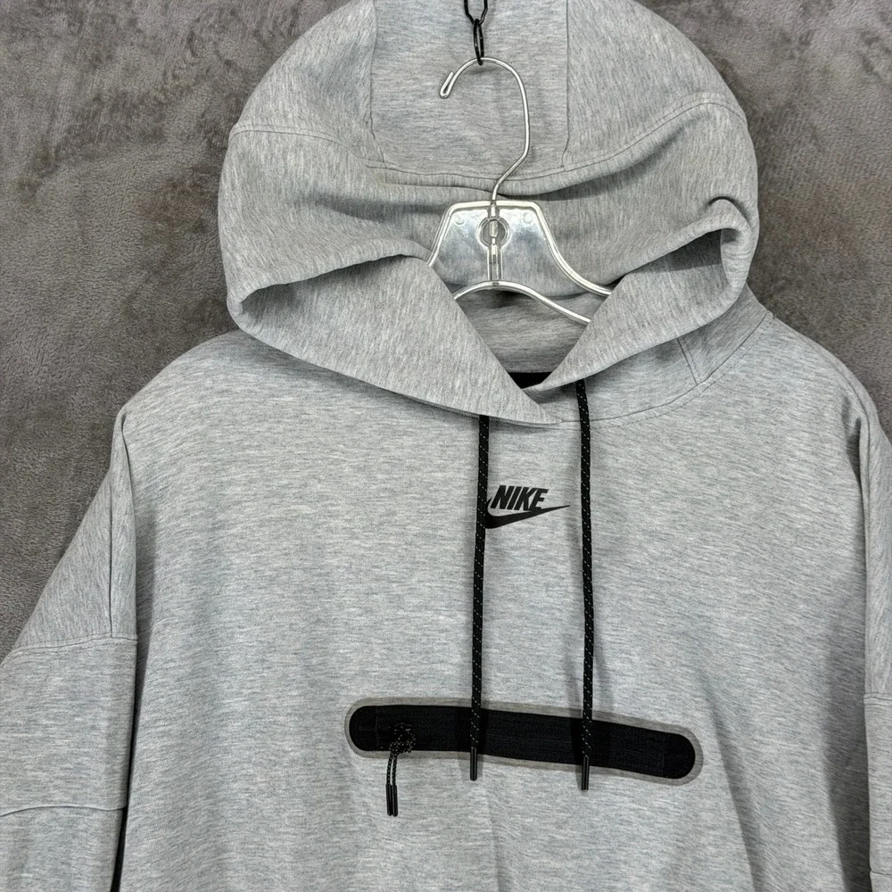 Nike Womens Sportswear Tech‎ Fleece Cropped Hoodie Grey DR4973-063 Small